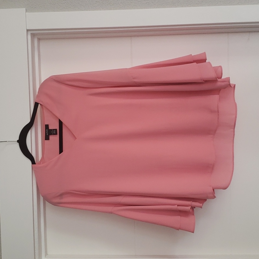 Pink V-neck blouse